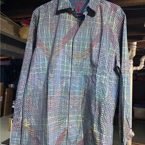 Colorful Plaid Button-Down Shirt